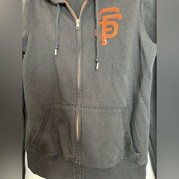 *PINK* SAN FRANCISCO GIANTS 5th & Ocean Collab Black Hoodie Size Medium - Picture 5 of 5